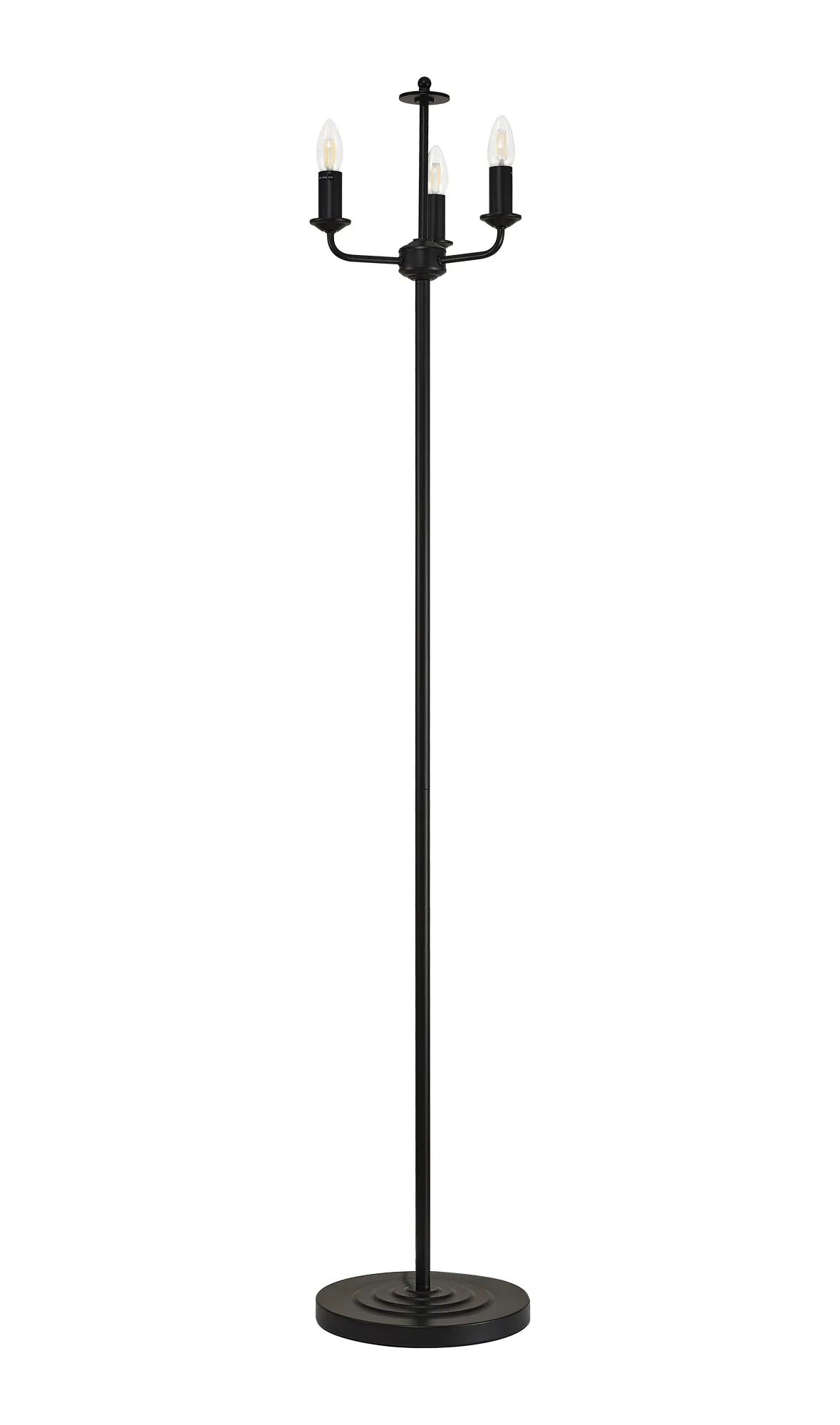 Banyan 45cm 3 Light Floor Lamp Matt Black, Taupe DK1058  Deco Banyan MB TA